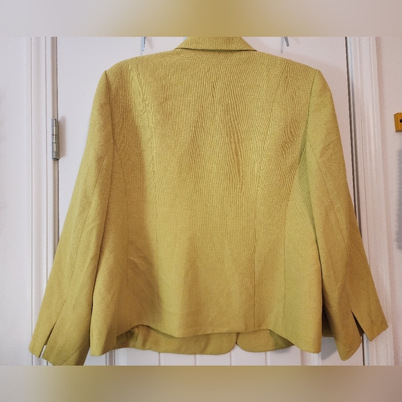 Women's Le Suit Chartreuse Classic Blazer Old Money Business Sz 22W Office - Picture 7 of 10